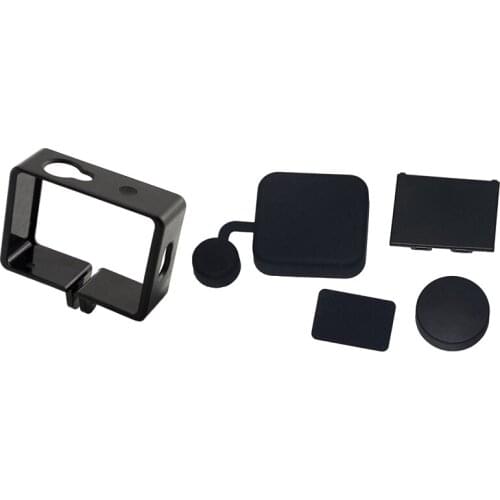 Housing Side Border Frame Case for Xiaomi Yi Xiaoyi & 4 in 1 Housing Lens Cover+Lens Cap +Replacement Battery Door