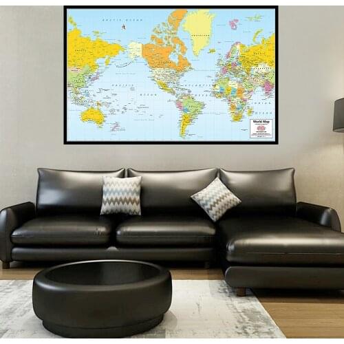 Large Vintage World Map Office Supplies Map of The World Contains Major Countries In The World Countries Foldable Wall Art Decor