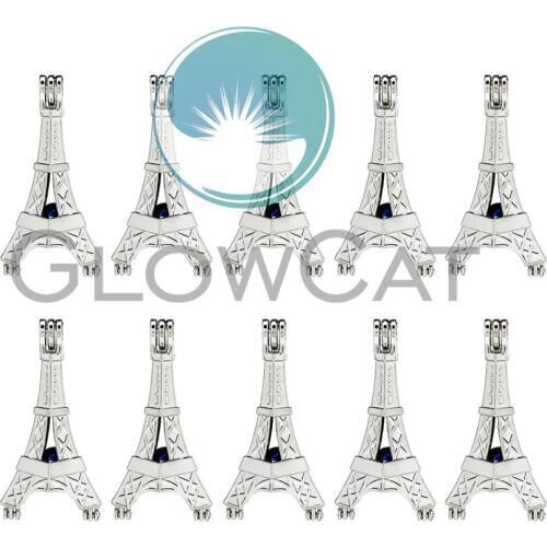 10X K827 Big Eiffel Tower Beads Cage Locket Pendant Essential Oil Perfume Souvenir Gift Jewelry Supplies