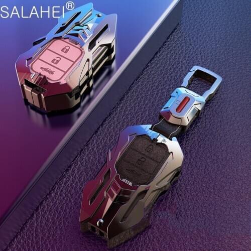 Zinc Alloy + Leather Car Key Case Cover For honda Vezel city civic Jazz CRV Crider HRV For Honda Civic 2019 HRV CRV Accord