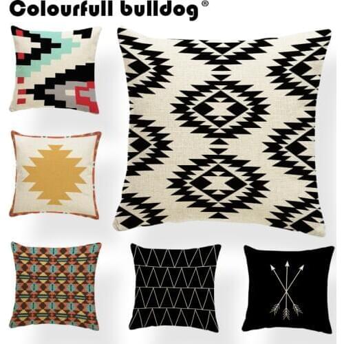 Bowknot Cushion Case Red Geometry Pillow Case Zigzag Settee Holiday Gift Diamond Throw Pillow Case Black Square Burlap Designer