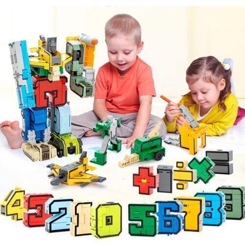 English Letters Transformer Alphabet Robot Animal Creative Educational Action Figure Building Blocks Model Toys Gift