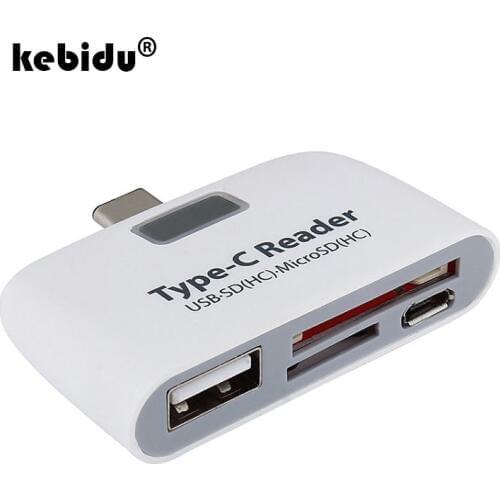 Kebidu Multi-function 5 in 1 OTG/TF/SD Smart Card Reader with Micro USB/Type C Charge Port for Samsung Galaxy S6 Edge For Phone