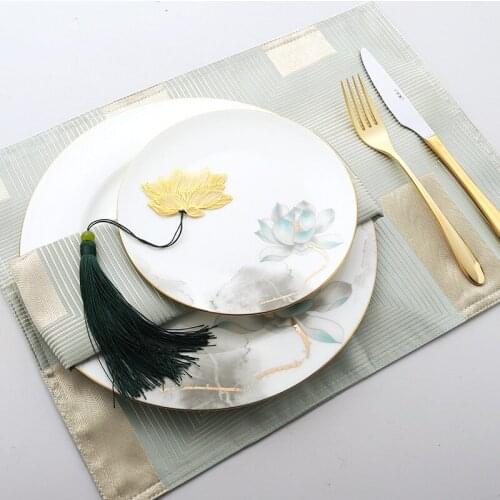 Exquisite Modern Plate Sets Chinese Elegant Cutlery Dinner Plate Sets Bone China Trinket Dish Borden Servies Tableware DK50PS