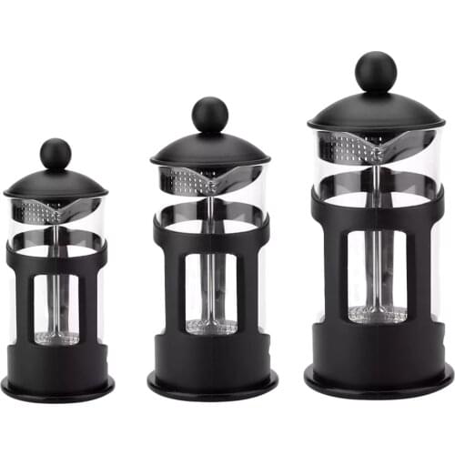 350/600/800ml French Press Coffee/Tea Brewer Coffee Pot Coffee Maker Kettle Stainless Steel Glass Thermos For Coffee Drinkware