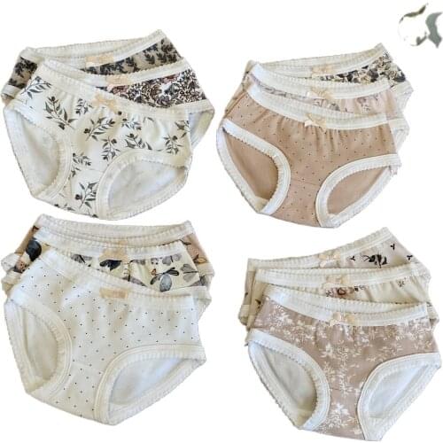 3-piece Suit Spring/summer 2021 New Female Baby Girls Flower All-match Soft Underwear