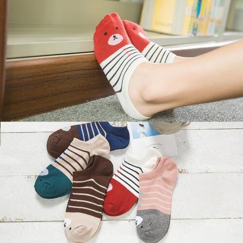 Summer comfortable cotton girl womens socks ankle low female invisible color girl boy hosier 1pair=2pcs caji20