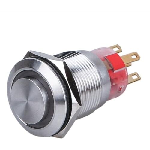 Metal button switch 16mm ring with lamp stainless steel power start refit self lock self reset waterproof