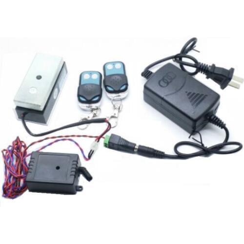 100lbs 12V/24V mini door magnetic lock+315MHz remote controller for magnetic lock cabinet lock drawer for access control system