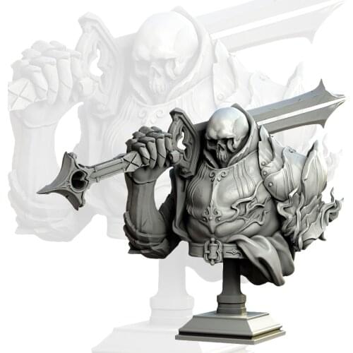 60mm Resin Model The Dead Skeleton Lord Bust Figure Unpainted No Color