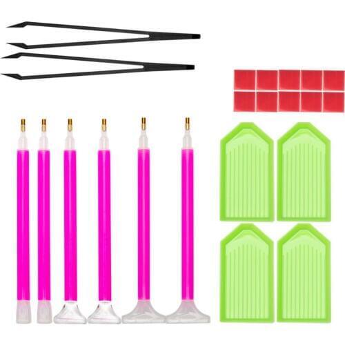 DIY Diamond Painting Tool Kit Tool Set Point Drill Pen Glue Multi-purpose Point Drill Pen Double Head Drill Pen