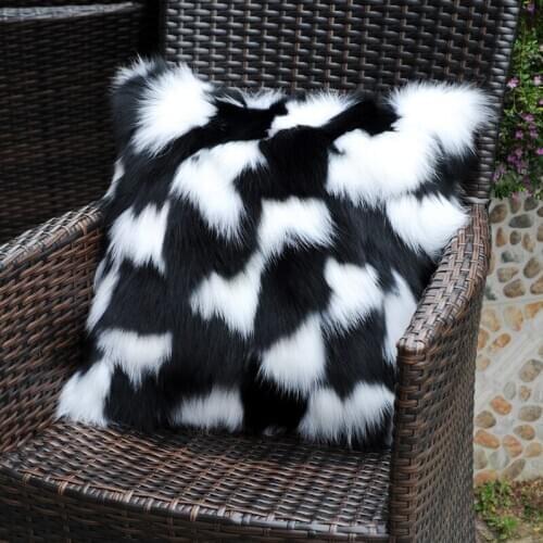 FREE SHIPPING CX-D-33A Super Quality Cushion Real Fox Fur Patchwork Fashion Pillow Cases Decorative Pillowcasesfor Winter