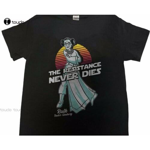 New Q092102 R.B.G Ruth Bader Ginsburg The Resistance Never Dies Vintage T-Shirt Cotton Tee Shirt shirts for men Unisex