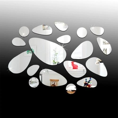 Cobblestone Mirror Surface Wall Sticker Crystal Acrylic DIY Wall Stickers Dining Room Living Room TV Bedroom Wall Decor