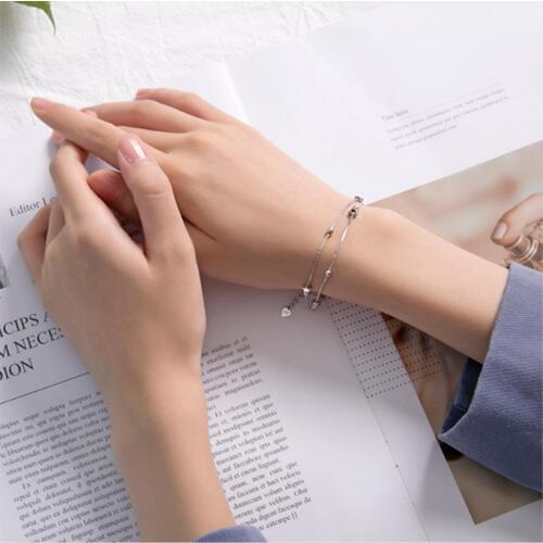 Oulai777 women bracetelets stainless steel chain for women‘s jewelry Star bracelet 2019 fashion accessories punk Double bracelet