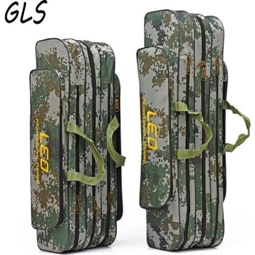 Portable Folding big space Fishing Rod Bag Canvas Fishing Pole Lure Storage Bag Multifunction Fishing Tackle Bags