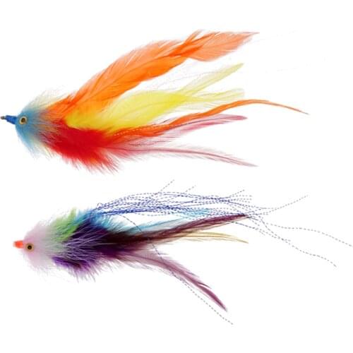 2pcs Fly Fishing Flies Streamer Assortment Bass Trout Salmon Fishing Lure