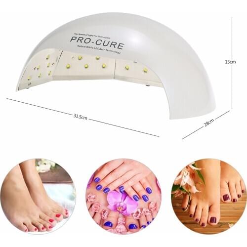 Professional 72 watts pro cure uv led nail lamp 2 hands for all gels