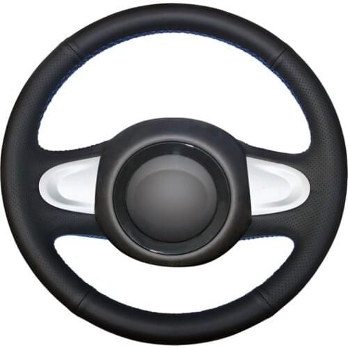 Hand-stitched Black Artificial Leather Car Steering Wheel Cover for Mini Coupe 2013 (2-Spoke) Accessories