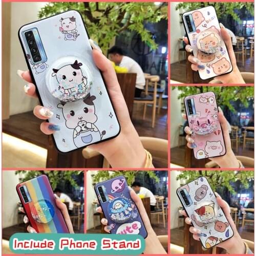 Anti-dust For Woman Phone Case For TCL 20S/20 5G/20L/20L+ Waterproof Cute glisten Silicone