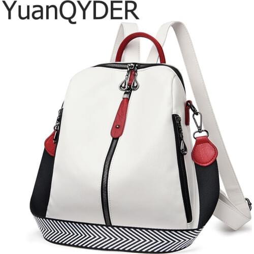 New Women Backpacks Soft Leather Backpack Fashion Anti-theft Shoulder School Bag For Girls Quality Sheepskin Female Travel Bag