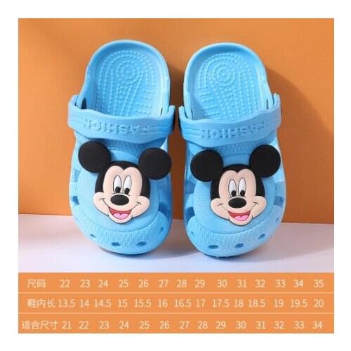 Mickey Cartoon Childrens Sandals Summer Baby Slippers Boys and Girls Antiskid Baby Book Baotou Soft Sole Slippers Hole Shoes