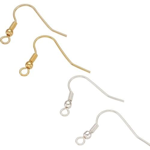 50pcs 304 Stainless Steel Earring Hooks Earwire Earring Finding DIY Jewelry Making Accessories 20x20x3mm