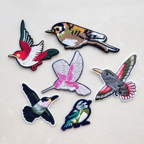 Fashion Bird Pattern Embroidery Patches for Clothes Iron on Appliques Stickers For Jeans Embroidered Badges DIY Patch Animal