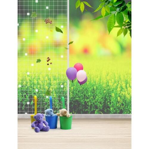 TR spring bokeh flower field photographic backgrounds teddy bear toy sunshine backdrops newborns princess photo fabric 10ft*20ft
