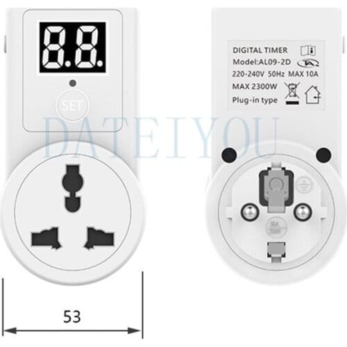 European Plug Multi - Purpose Jack Timer Socket 2 - Digit Display Timing Socket