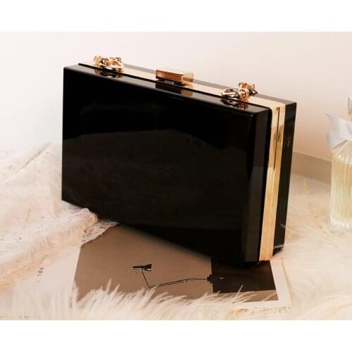 Evening Bag Handbag Chain Shoulder Bag New Acrylic Transparent Women Clutch Bag Chain Luxury Brand Women Messenger Bag