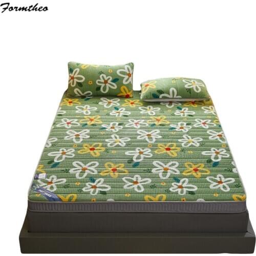 VESCOVO Floral Latex Hard Twin Queen Tatami Floor Mattress Topper Winter Warm Mat 1.2M Bed