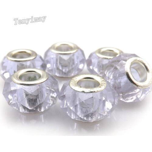 Voilet Faceted Crystal Beads For European Bracelet Making Fashion Jewelry Findings 100pcs/Lot