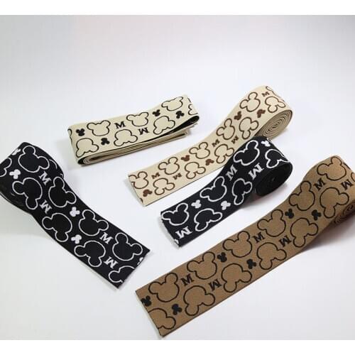 Jacquard mickey elastic band 38-50mm elastic band garment bag pants elastic band rubber 3.8-5.0cm DIY sewing accessories rubber