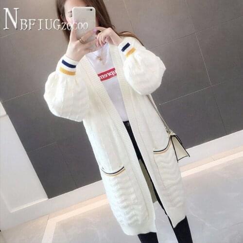 2020 New Loose Korean Long Sleeve Women Sweater Lazy Style Long Cardigan Female Sweaters