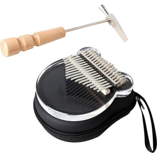 17 key kalimba board with clear acrylic transparent thumb piano case