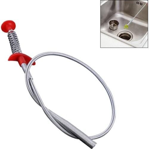 60cm Flexible Sewers Clip Water Sink Cleaner Spring Sewer Dredging Tool
