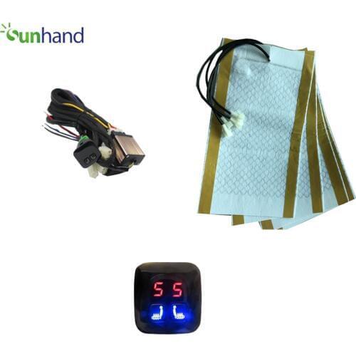 Car heated seat LCD display 5-speed 2 button switch Built-in Car Heated Seat Heater Pad Seat Warmer Covers Kit Carbon Fiber Prem