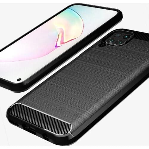 Case For Huawei P40 Lite Soft TPU Silicone Shockproof Cover Carbon Fiber Brushed Texture Cases For Huawei P40Lite P40 Lite Case