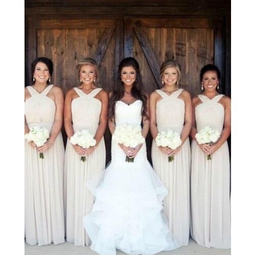 Cheap Amazing High Quality Simple Bridesmaid Dress Chiffon Long Wedding Party Guest Maid of Honor Gown Plus Size Custom Made