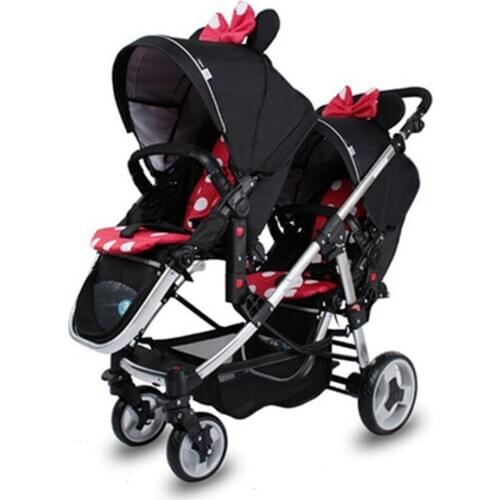 Twins Baby Double Stroller Multifunctional High Landscape Aluminum-alloy Trolley Folding Pram Stroller for Twins
