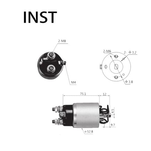 ELECTROMAGNETIC SWTICH SOLENOID FOR 12V 2.8KW 8-94337-444-0 8028 E8028 SNLS627C 8-94435- 568-0 2130-27006 2130-87005 1229