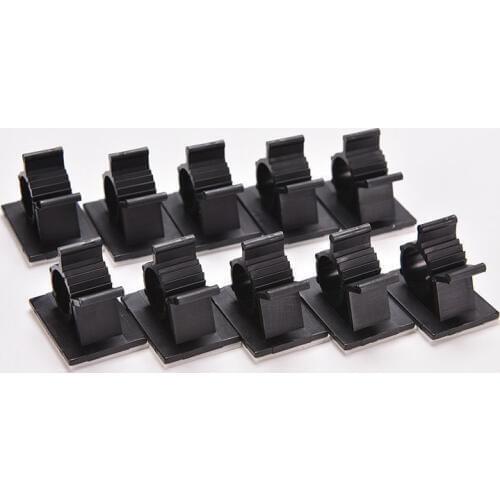 10pcs 0810 Black Wire Fixed Clip Car Line Clip Self Adhesive Cord Cable Wire Clear Up Clips Holder Clamps Wire Button
