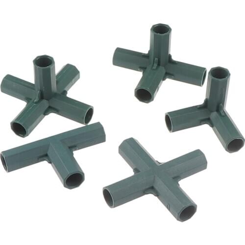 5 types 16mm Fitting Stable Support Heavy Duty Greenhouse Frame Building Connector Right Angle 3 4 5-way Connector Garden Tool