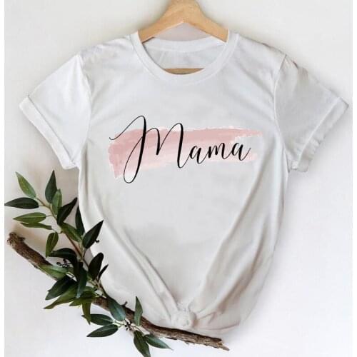 T-shirts Women 2021 Letter Watercolor Sweet Mama Mom Mother Love 90s Clothes Stylish Tshirt Top Lady Print Sexy Tee T-Shirt