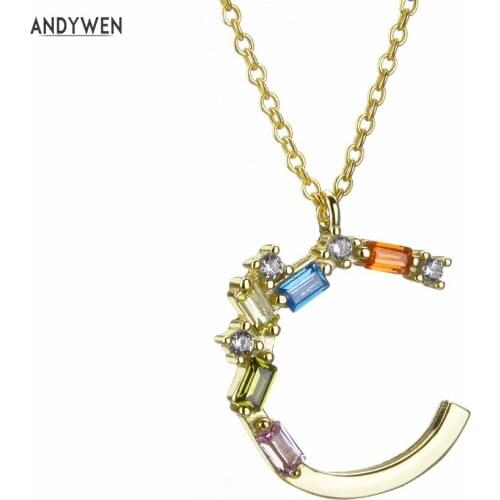 Kikichicc 925 Sterling Silver Gold Mini C Pendant Letter Alphabet Necklace Long Chain Small Women 2020 Fashion CZ Jewelry