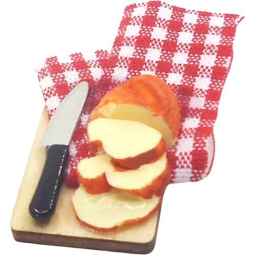 Dollhouse Miniature Bread Slices On A Board Kitchen Dining Room Food 1:12