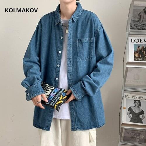 2020 new arrival spring high quality cotton casual mens denim shirt,autumn smart casual shirt men,plus-size S-XXXL