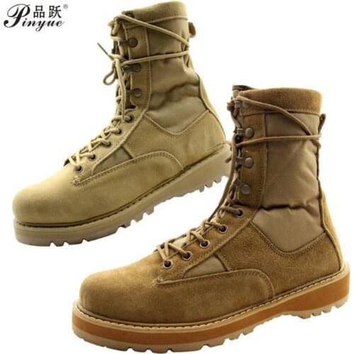 High Quality Outdoor Mens Hiking Shoes Desert High Military Tactical Boots Mens Soldier Combat Military Boots
