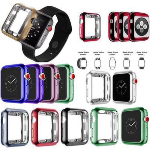 Soft TPU Plating Silicone Watch Case for Apple Watch 40mm 44mm 42mm 38mm For IWatch Series 1 2 3 4 5 Anti-fall Protection Cover